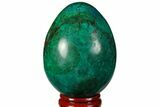 Polished Chrysocolla & Malachite Egg - Peru #133790-1
